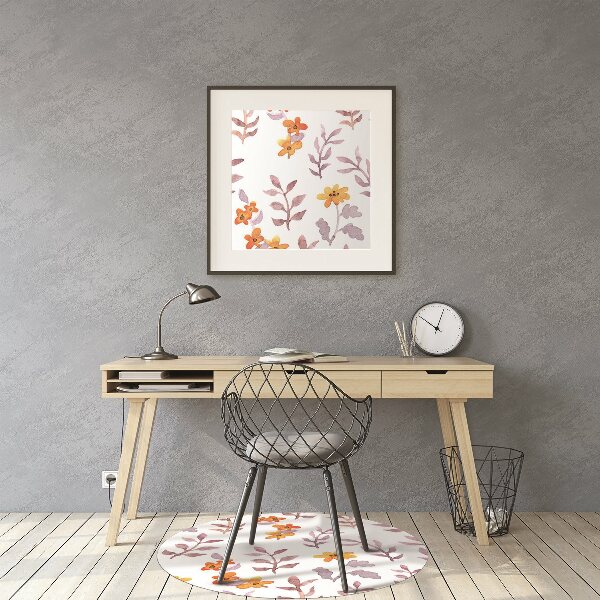 Chair mat floor panels protector painted flowers