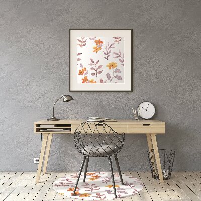 Chair mat floor panels protector painted flowers