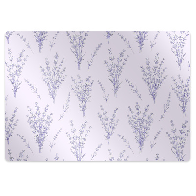 Office chair floor protector lavender flowers