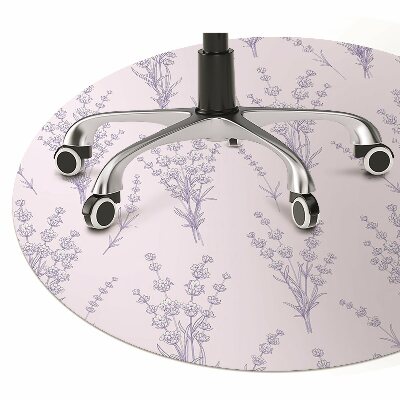 Office chair floor protector lavender flowers