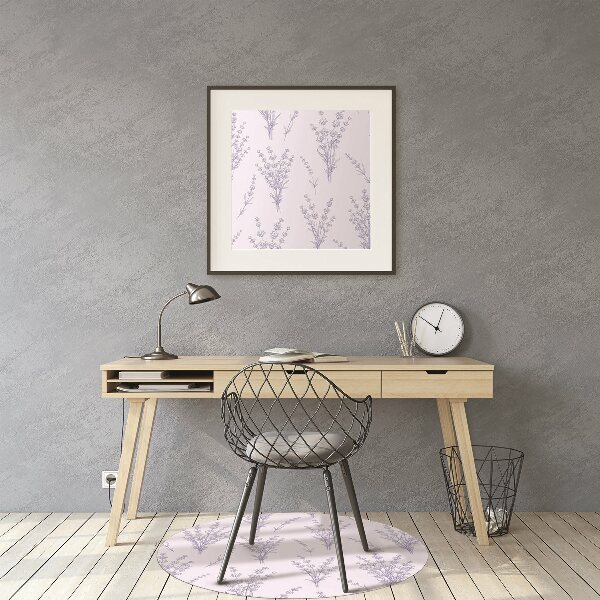Office chair floor protector lavender flowers