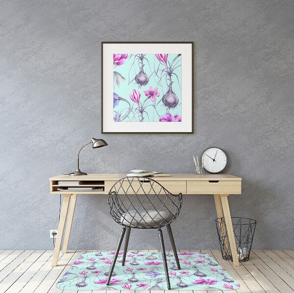 Office chair floor protector Crocuses with onions