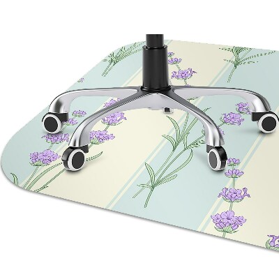 Office chair floor protector lavender flowers