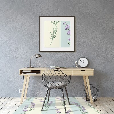 Office chair floor protector lavender flowers