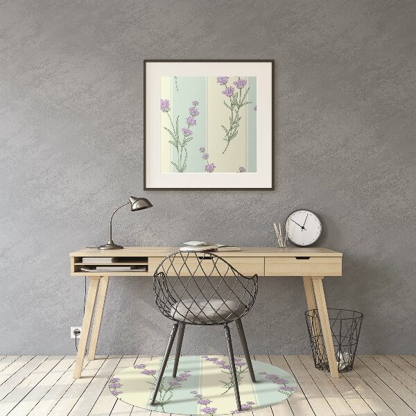 Office chair floor protector lavender flowers