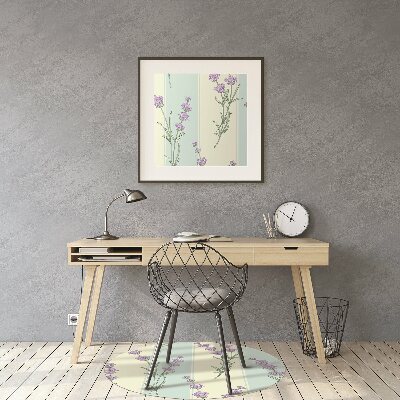 Office chair floor protector lavender flowers