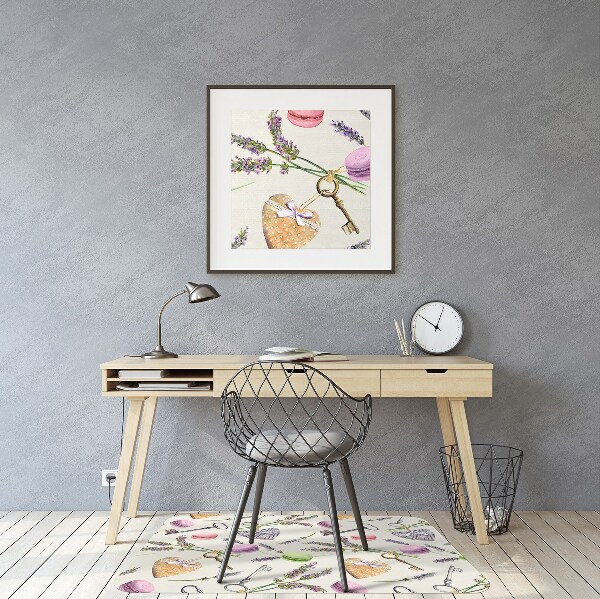 Chair mat floor panels protector Heart and gingerbread