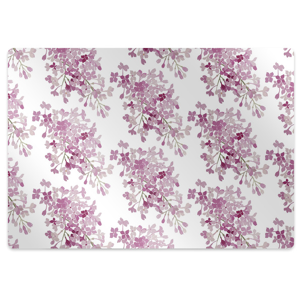 Desk chair mat pink flowers