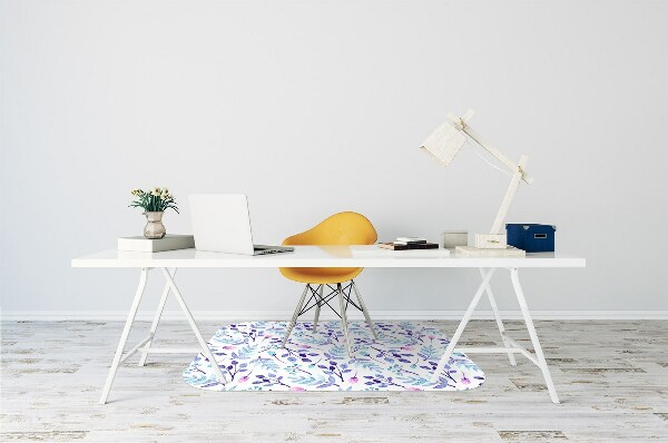 Office chair mat purple twigs