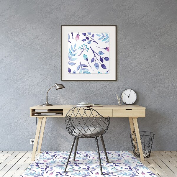 Office chair mat purple twigs