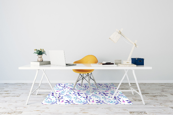 Office chair mat purple twigs
