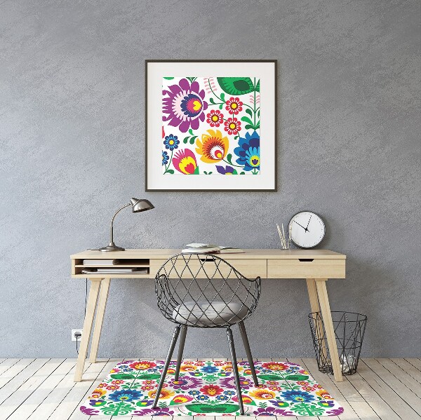 Chair mat floor panels protector staropolski pattern