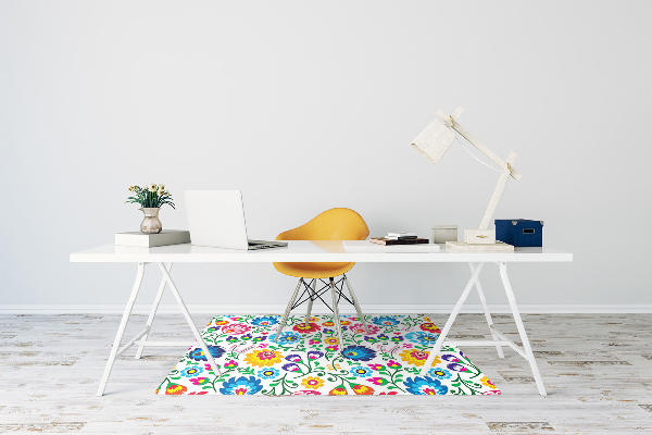 Desk chair mat folk art