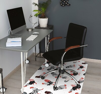 Chair mat floor panels protector geometry roosters