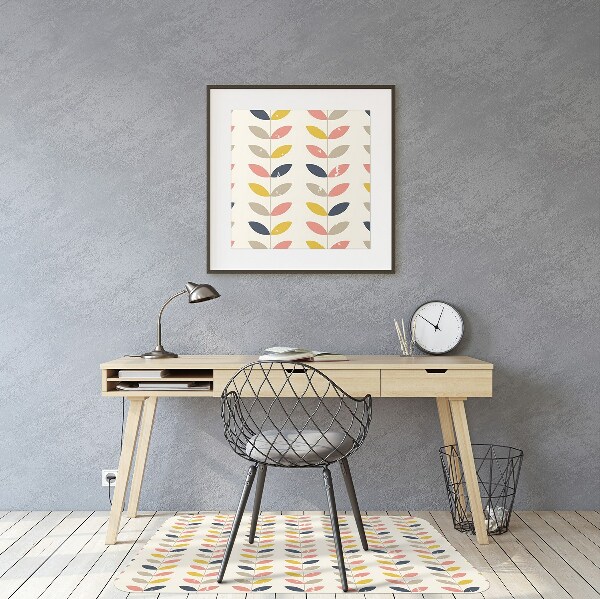 Chair mat floor panels protector Twigs and leaves