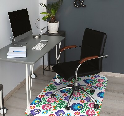 Desk chair mat folk pattern