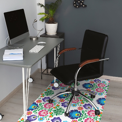 Desk chair mat folk pattern