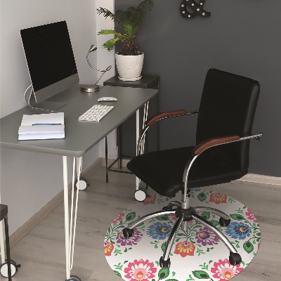 Office chair floor protector Flowers folk style