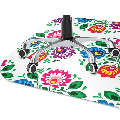 Office chair floor protector Flowers folk style