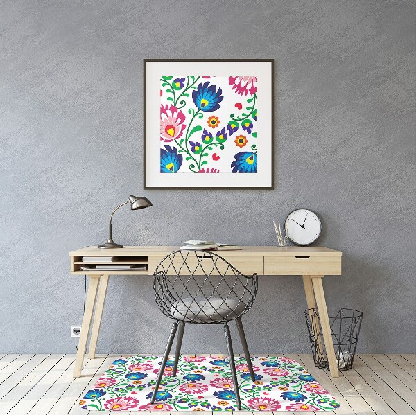 Desk chair mat Polish folk