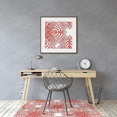 Chair mat floor panels protector red lace