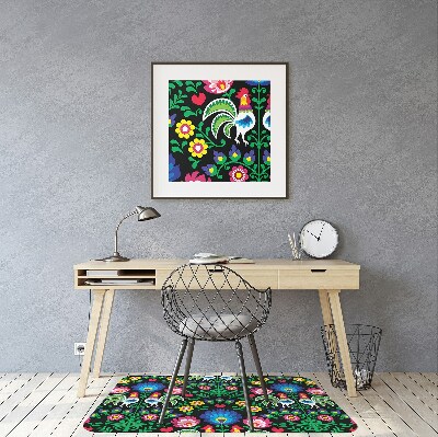 Desk chair mat folk art