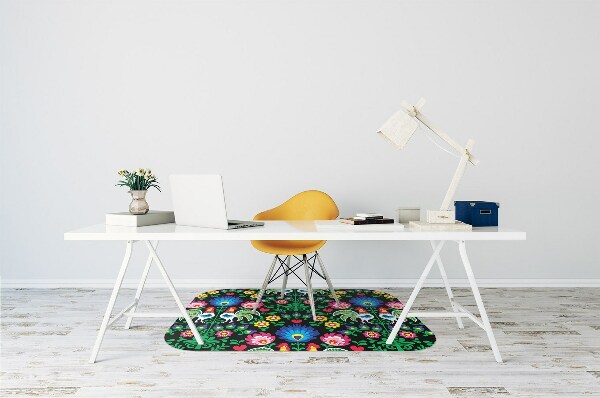 Desk chair mat folk art