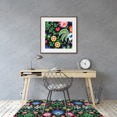 Desk chair mat folk art