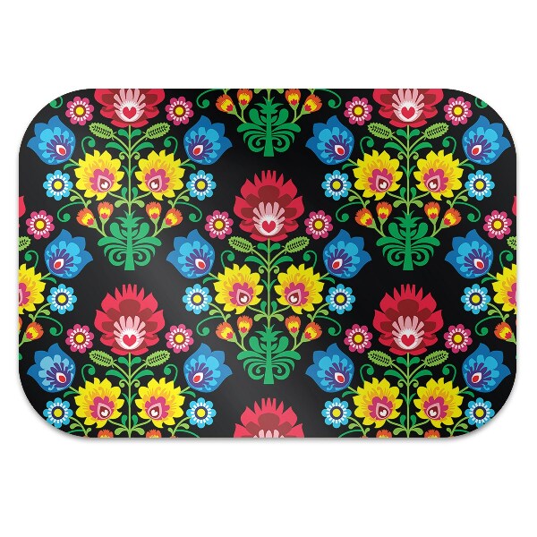 Desk chair mat folk art