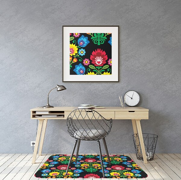 Desk chair mat folk art