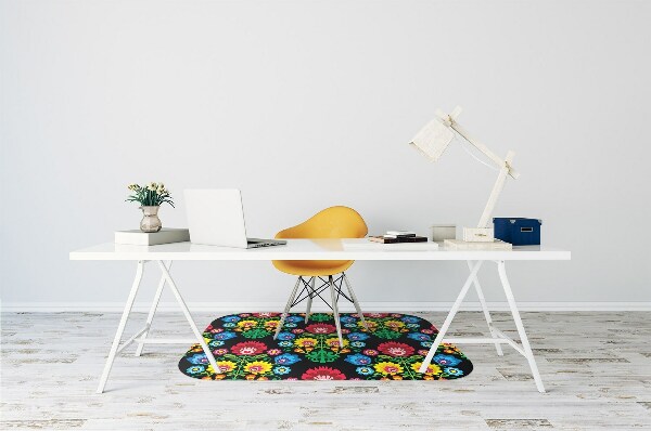 Desk chair mat folk art