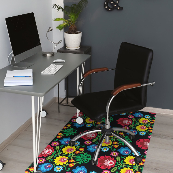 Desk chair mat folk art