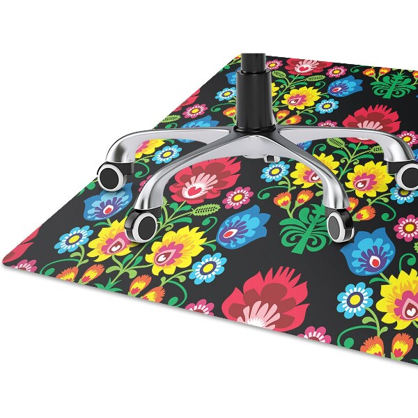 Desk chair mat folk art
