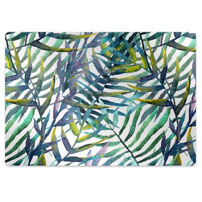 Office chair mat exotic leaves