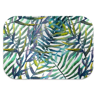 Office chair mat exotic leaves