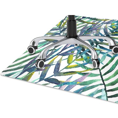 Office chair mat exotic leaves