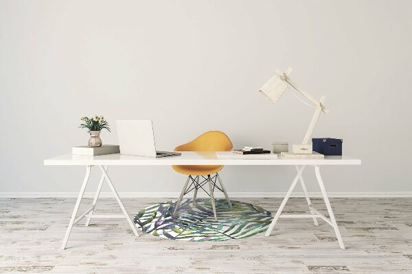 Office chair mat exotic leaves