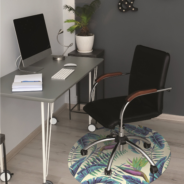 Chair mat floor panels protector tropical image
