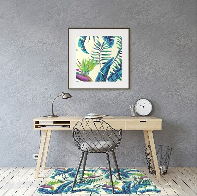 Chair mat floor panels protector tropical image