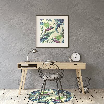 Chair mat floor panels protector tropical image