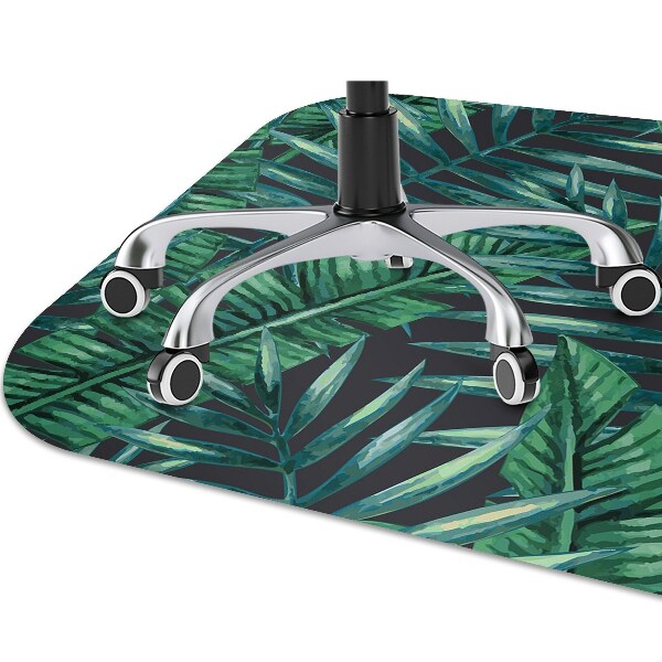 Office chair mat tropical leaves