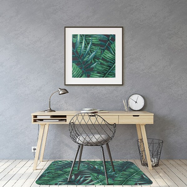 Office chair mat tropical leaves