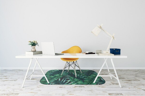 Office chair mat tropical leaves