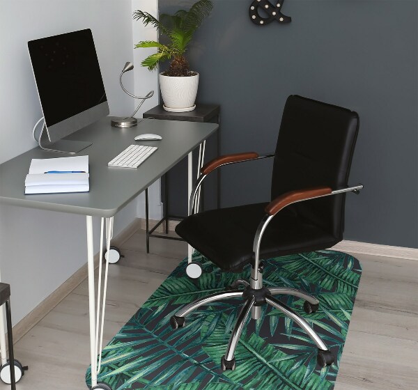 Office chair mat tropical leaves