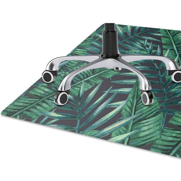 Office chair mat tropical leaves