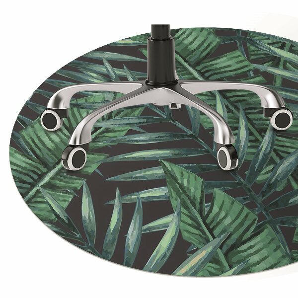 Office chair mat tropical leaves