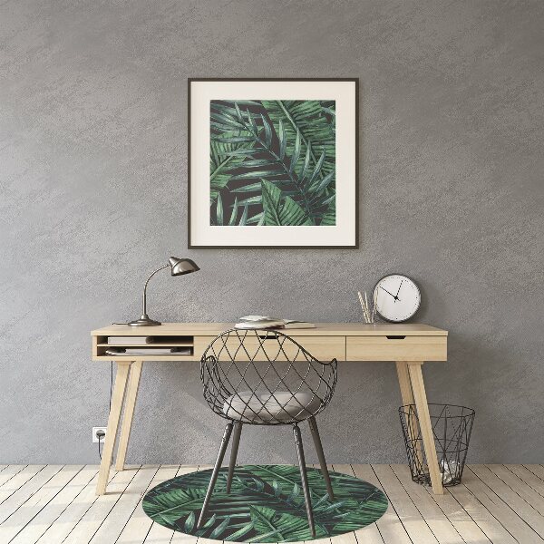 Office chair mat tropical leaves