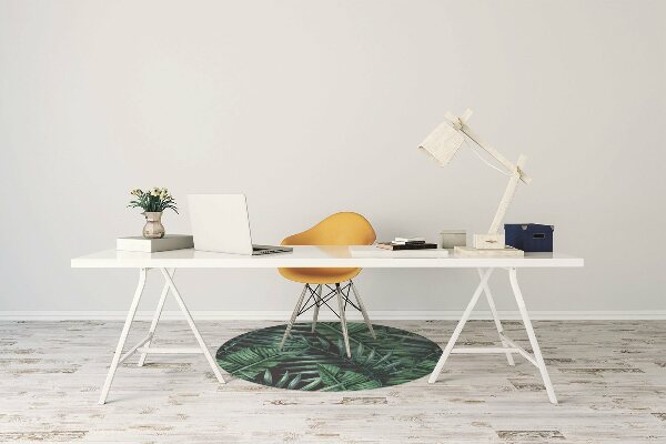Office chair mat tropical leaves