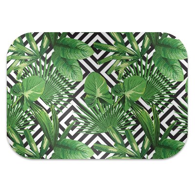 Office chair mat tropical leaves