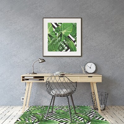 Office chair mat tropical leaves